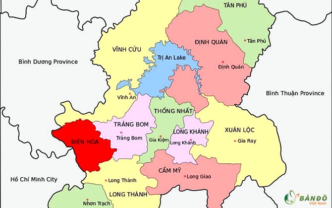 Thông tin bản đồ Đồng Nai (Hành chính & Quy hoạch)