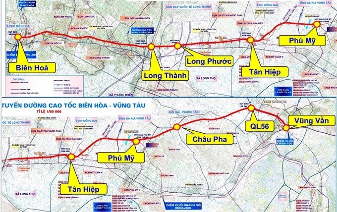 Thông tin quy hoạch đường cao tốc Biên Hòa - Vũng Tàu