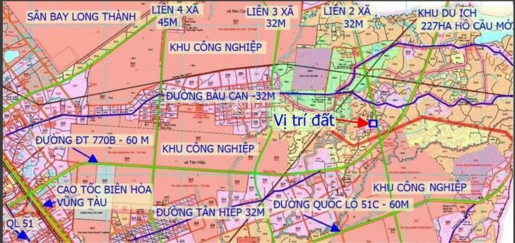 Hàng hiếm 1510m2 đất dân phủ hồng cách sân bay Long Thành 7km, có sẵn 100m2 thổ cư